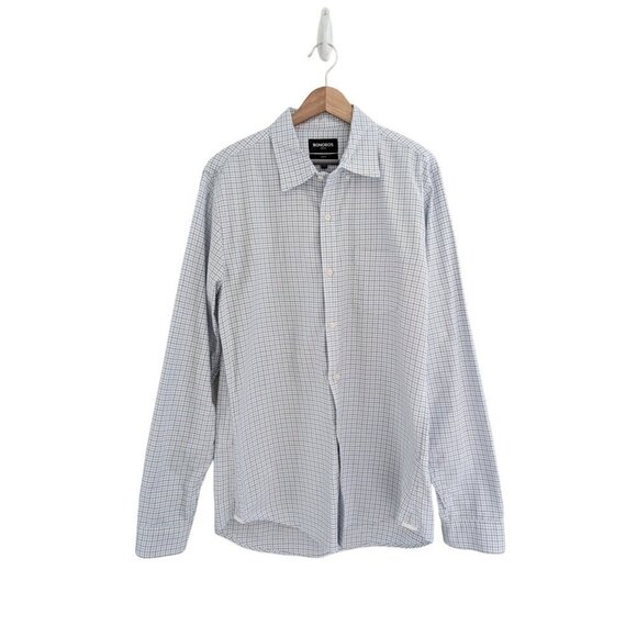 Bonobos Stretch Slim Fit Long Checkered Plaid Button Down Shirt Size L - Picture 1 of 8